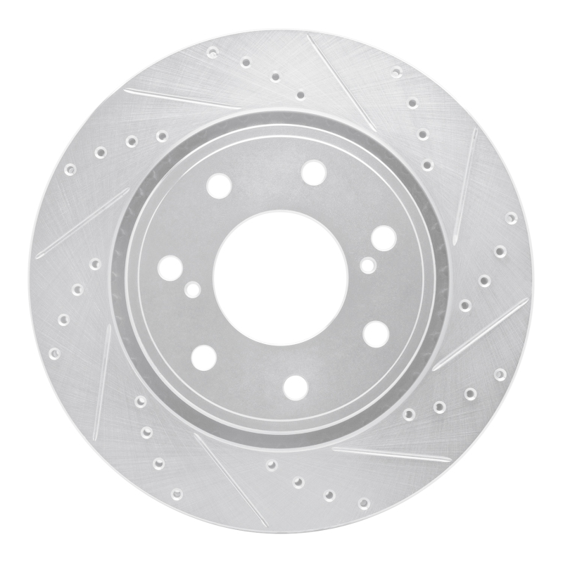 Ford F-150 Brake Rotor (1) - Front Right - R1 Concepts - Drilled & Slotted - Silver - `10-`14